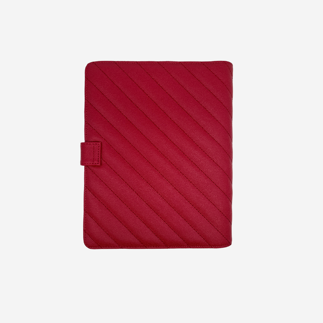 GLITCH A5 Rings Leather Agenda Cover Signature Quilted Cherry Caviar