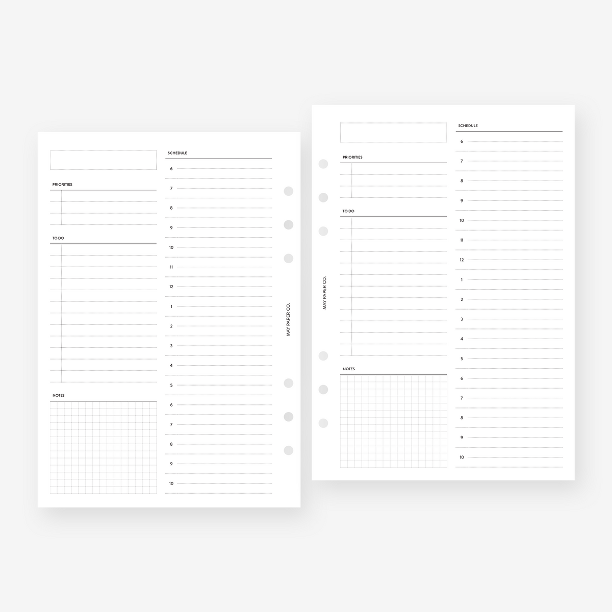PRINTED A5 Daily Self Care Planner Inserts Hourly 6 Ring 