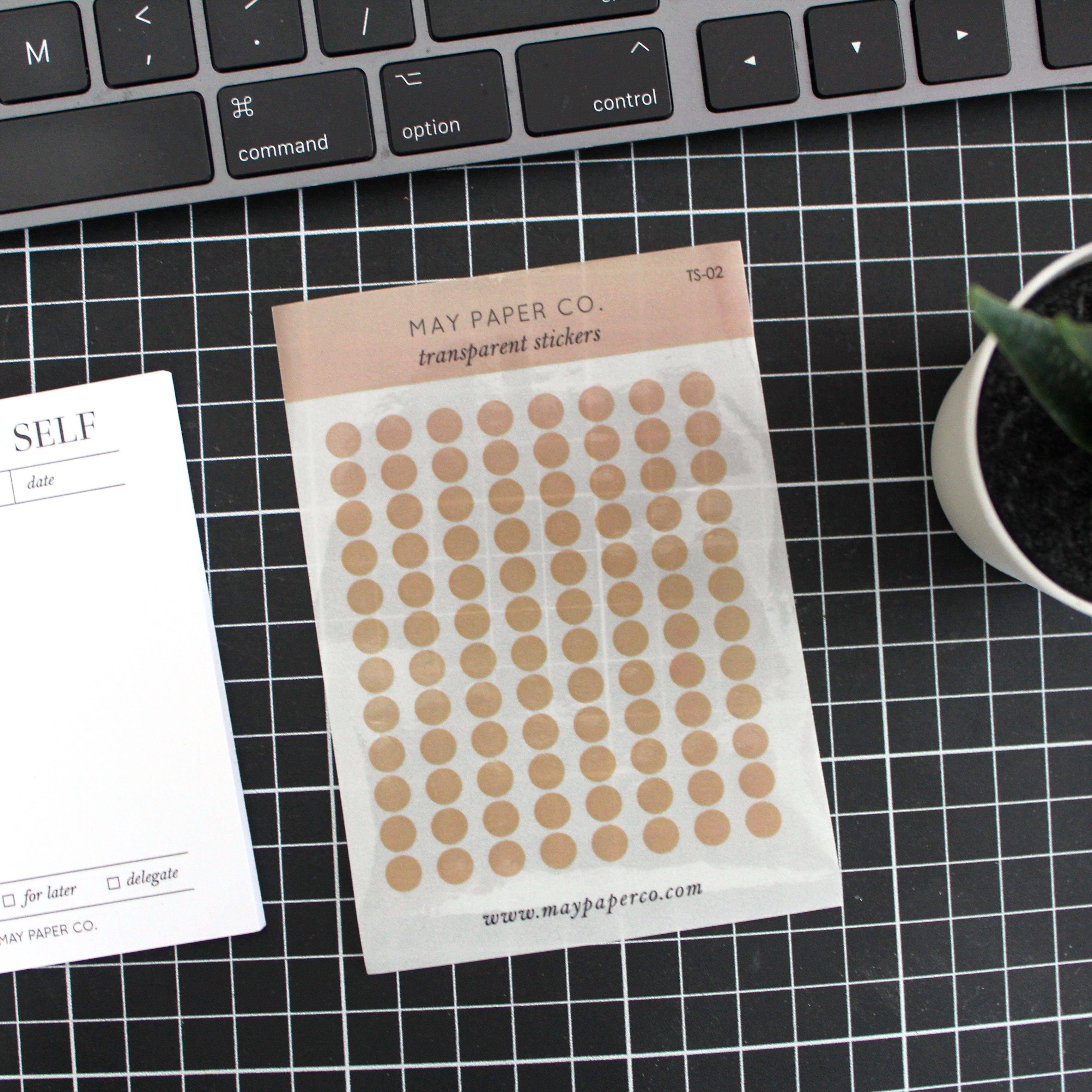 Teeny Tiny Dots | Transparent Stickers | Caramel