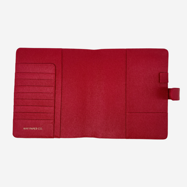 GLITCH Half Letter (No Rings) Leather Agenda Cover Signature Quilted | Cherry Caviar