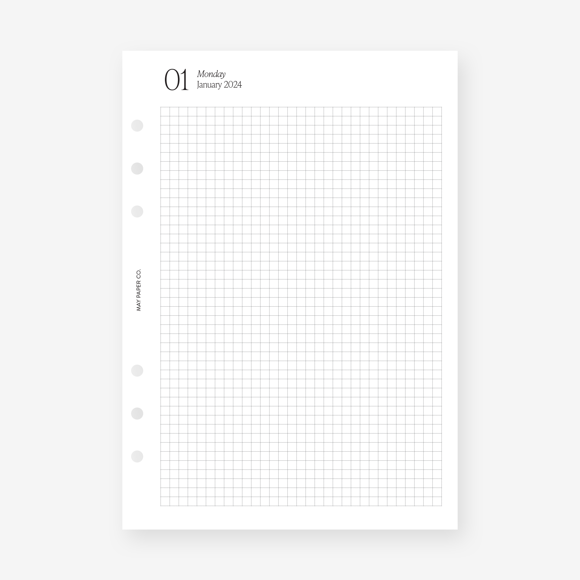 2024 MO2P MONTHLY Planner Insert, MAY PAPER CO., Minimal Planner Refill