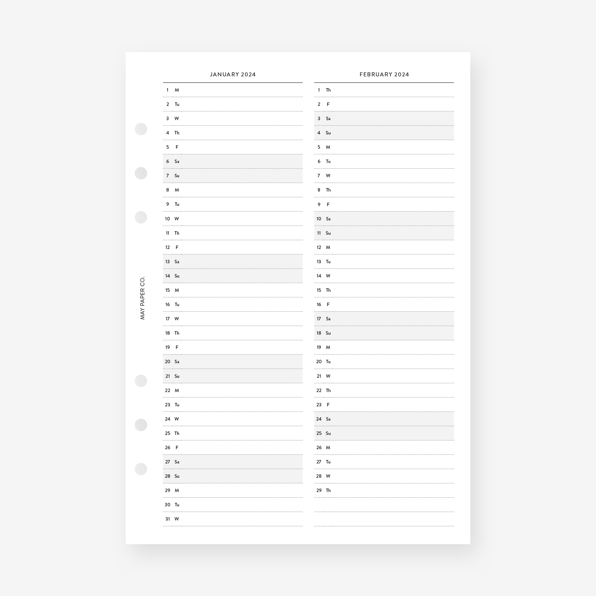 Pocket 2023-2024 Monthly Planner Inserts