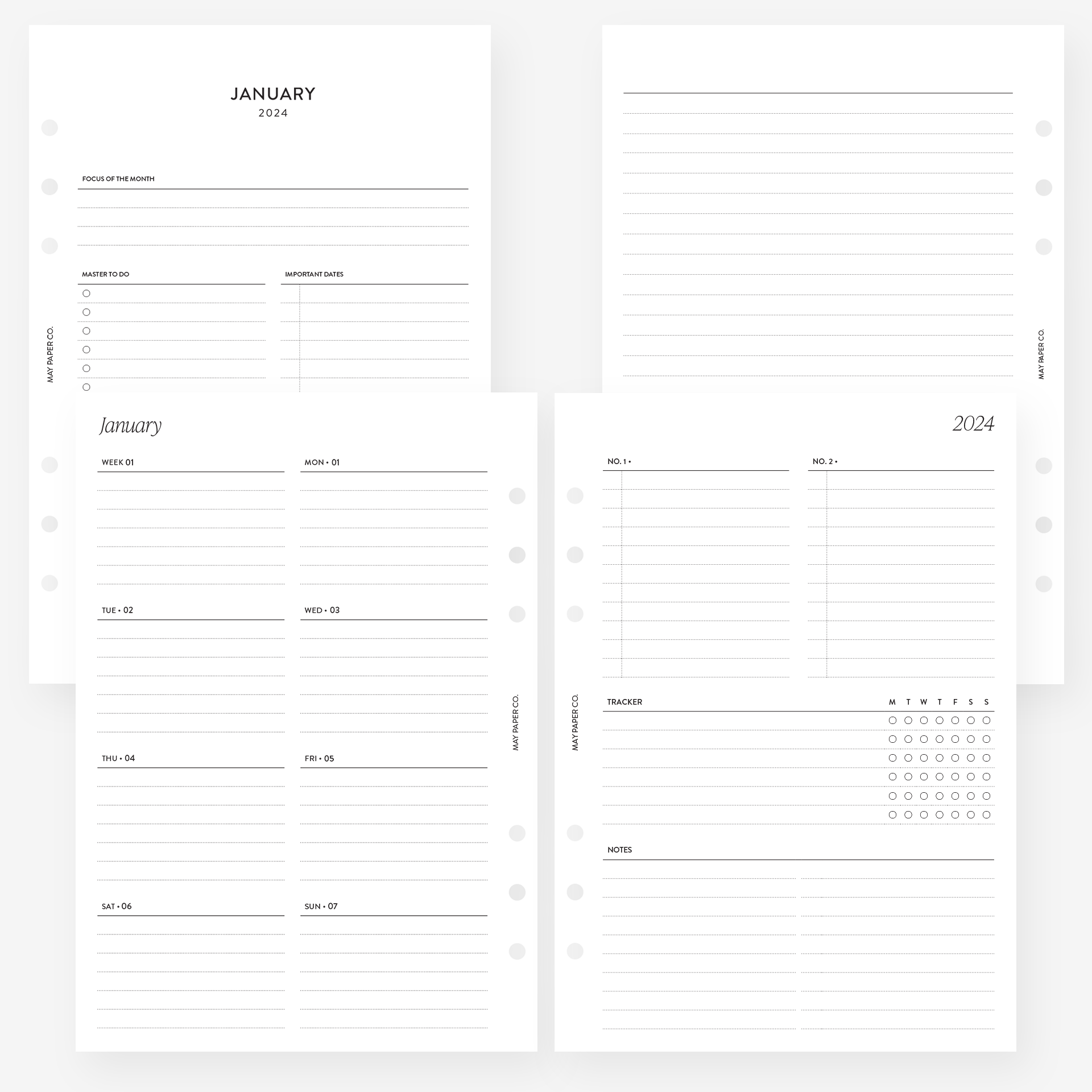 PERSONAL WO1P GOLD Edge/white Dated Planner Inserts 2021 2022 