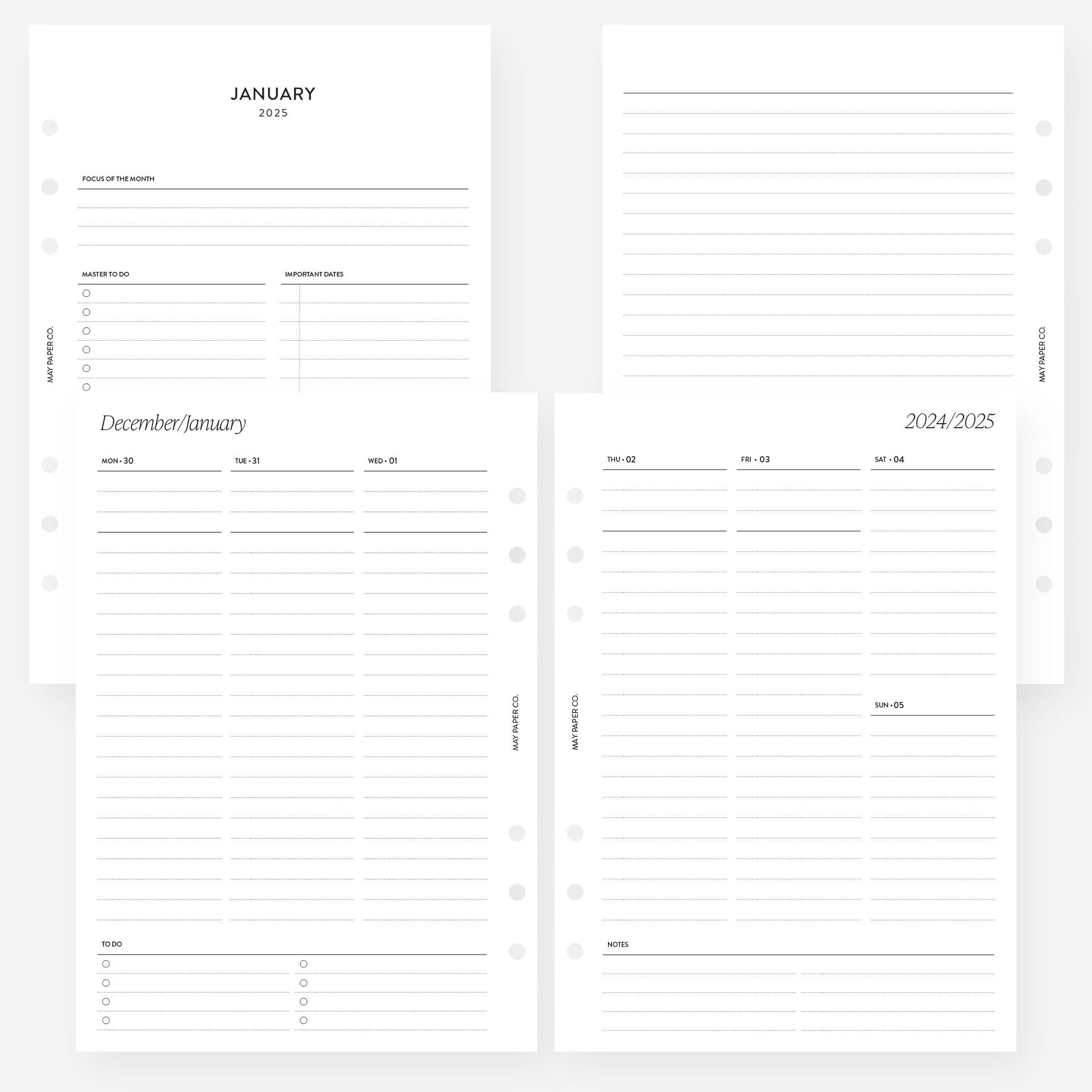 PRINTABLE 2025 WEEKLY WO2P Vertical Lined | MAY PAPER CO. printable-2025-weekly-wo2p-vertical-lined-may-paper-co