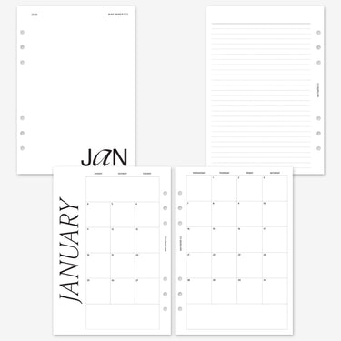 PRINTABLE 2026 MO2P Monthly Month On Two Pages Dated CLASSIC
