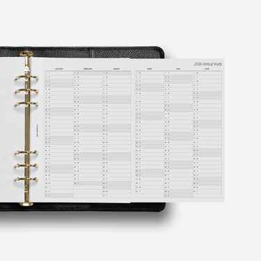 2026 Vertical Yearly Overview Foldout Planner Insert