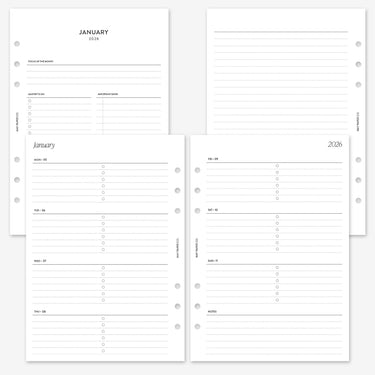 PRINTABLE 2026 WEEKLY WO2P Horizontal Lined with Tasks