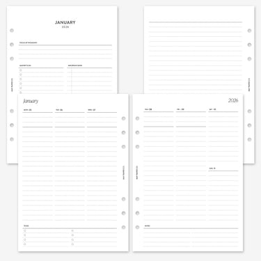 PRINTABLE 2026 WEEKLY WO2P Vertical Lined