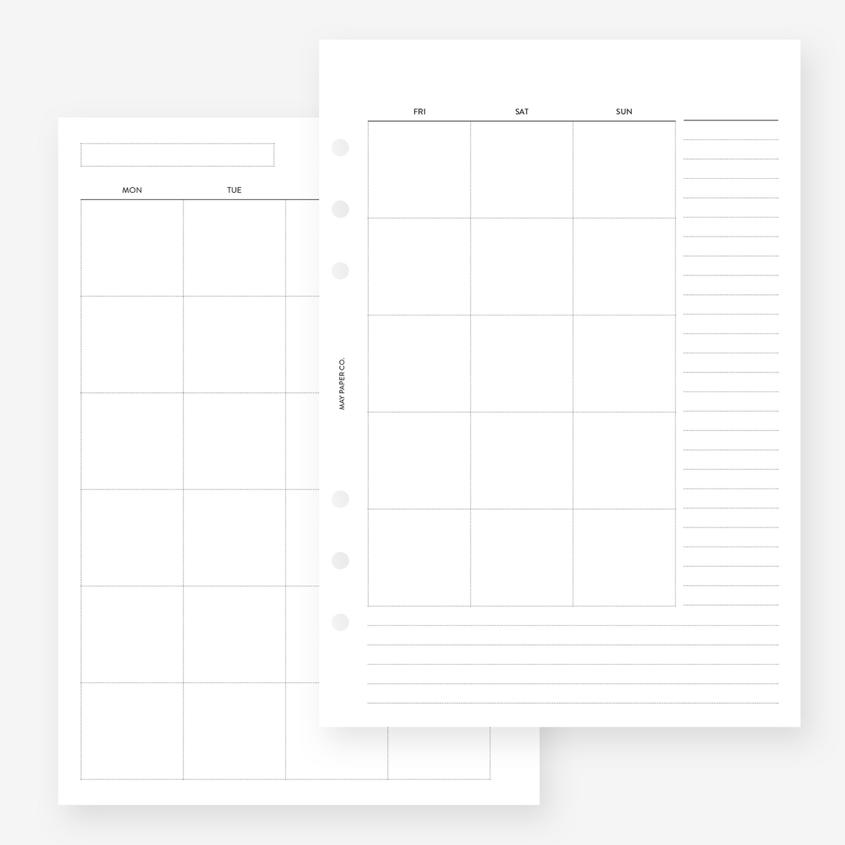 PRINTABLE Undated Monthly NO.01 Month on Two Pages with Notes | MAY ...