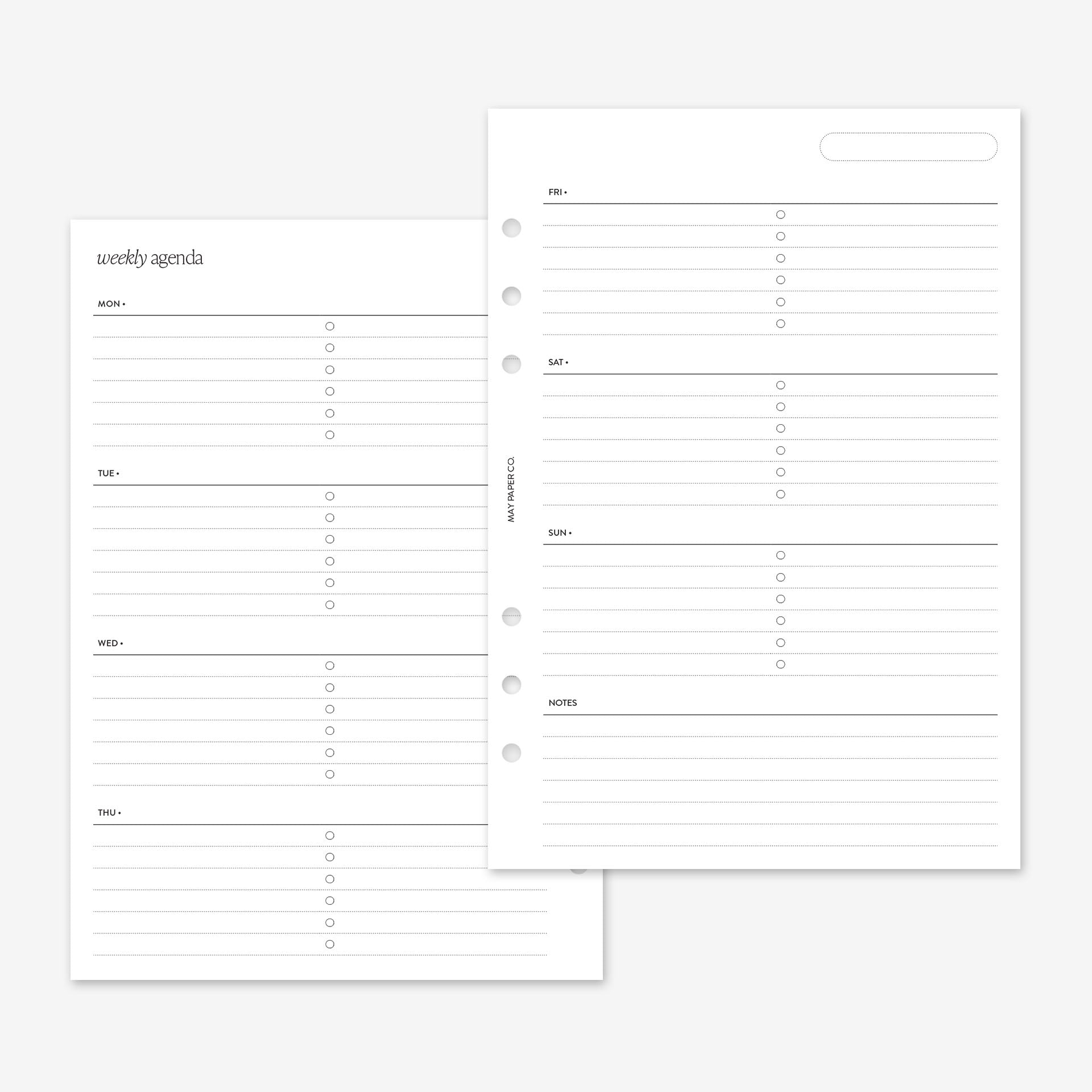 Weekly Heading Printable Undated Weekly No.03 WO2P | Horizontal Lined with Tasks | May ...