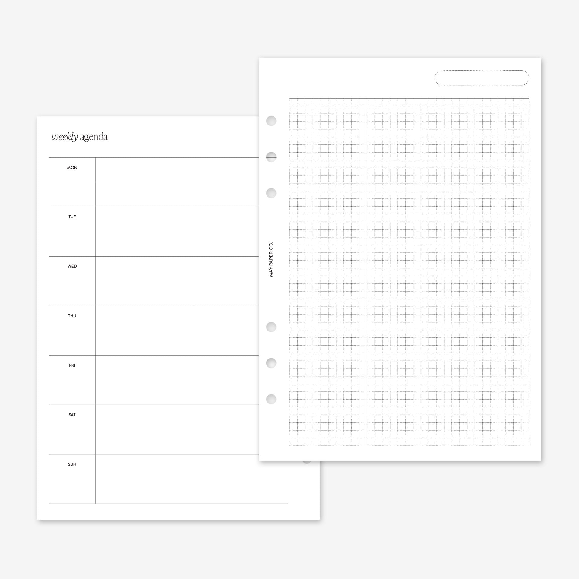 Printable Undated Weekly No.04 WO2P | With Grid | May Paper Co. – MAY ...