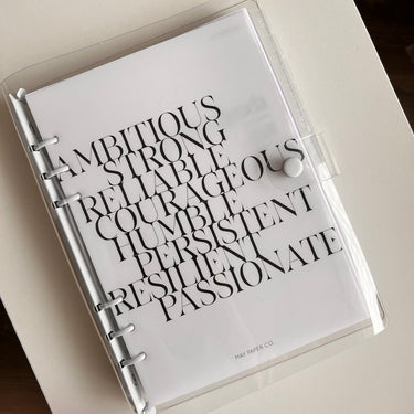 Clear Agenda Cover White Hardware