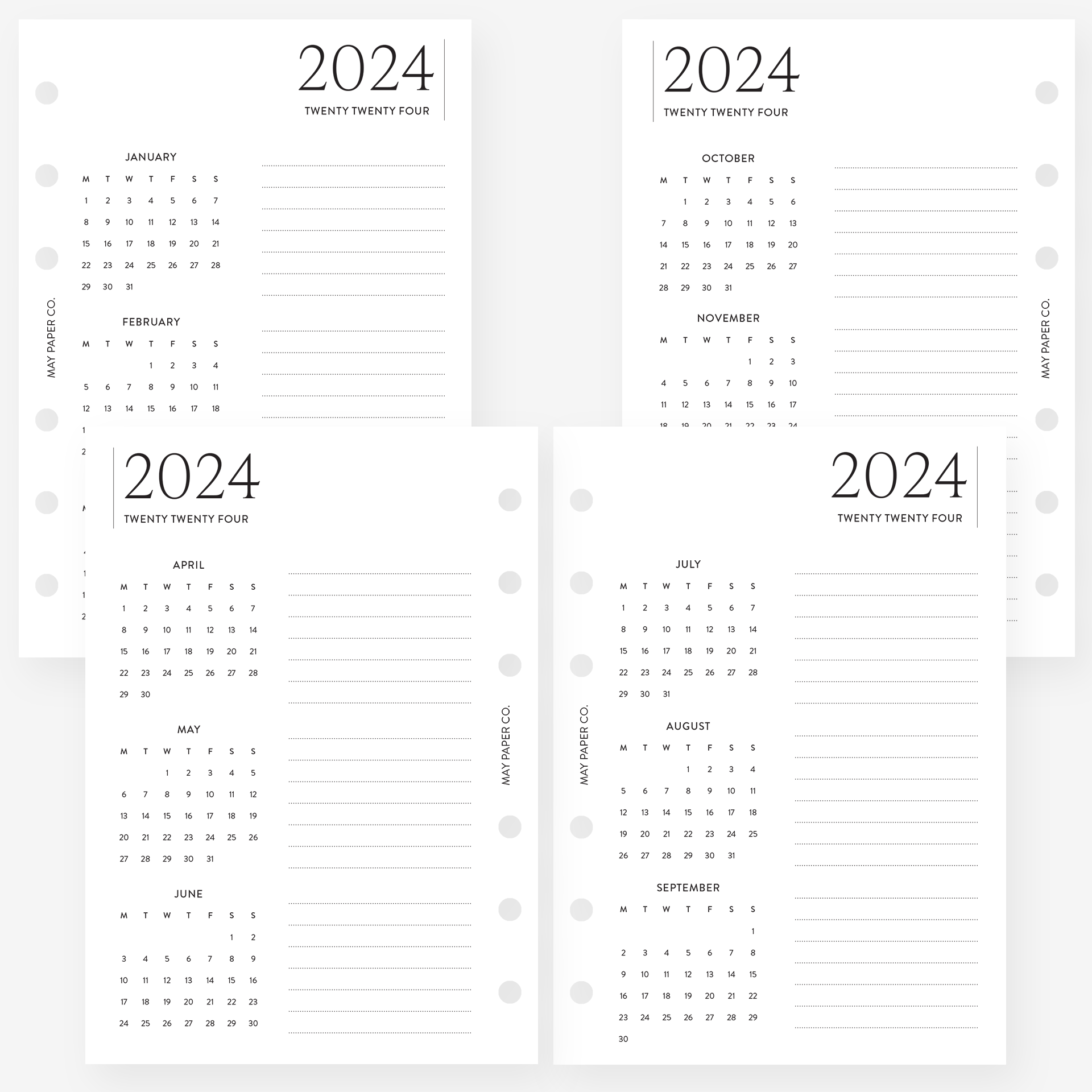 2024 Planner Refills Weekly Monthly Planner Refills A6 Planner
