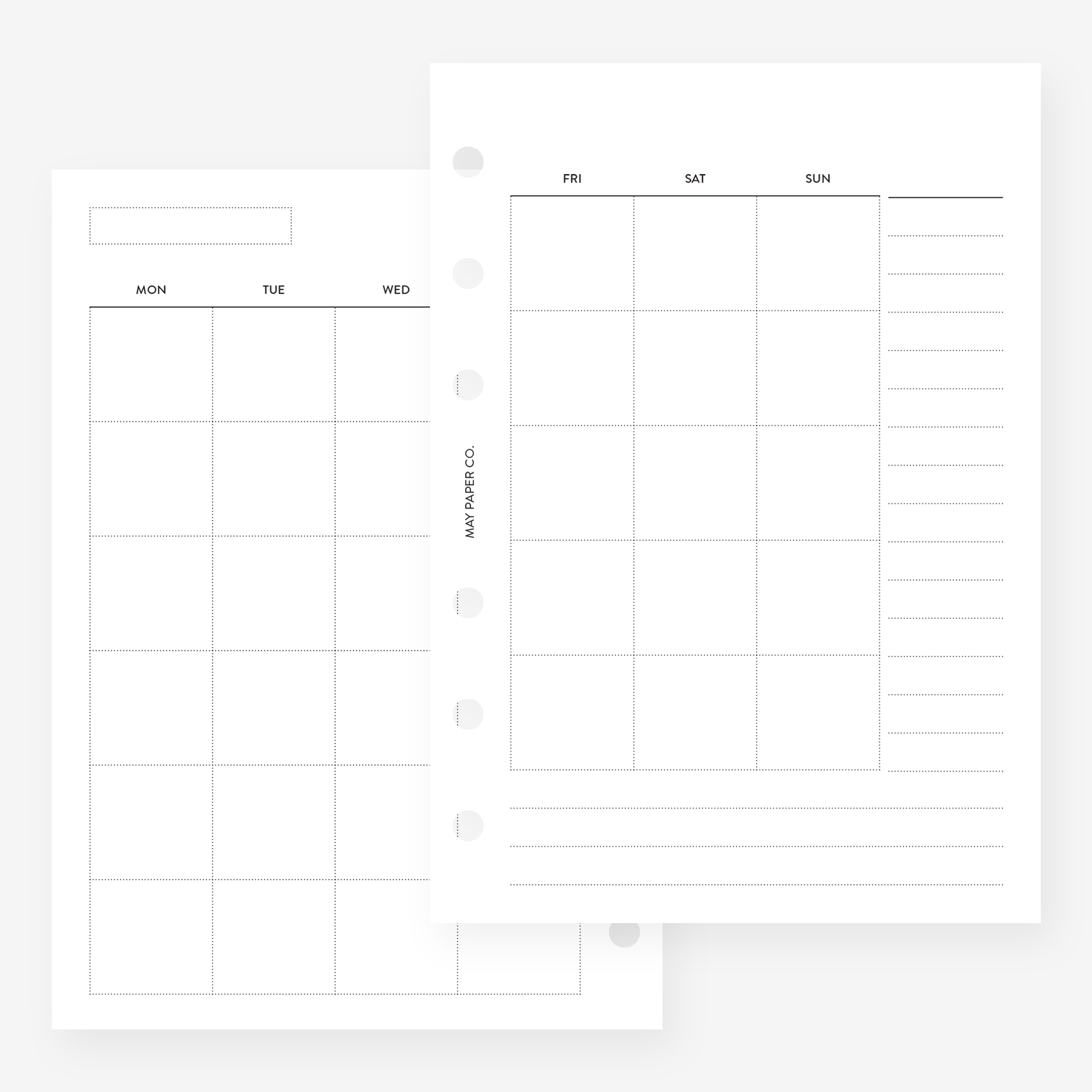 Mothly Notes Printable Undated Monthly No.01 MO2P | Notes | May Paper Co. – MAY ...