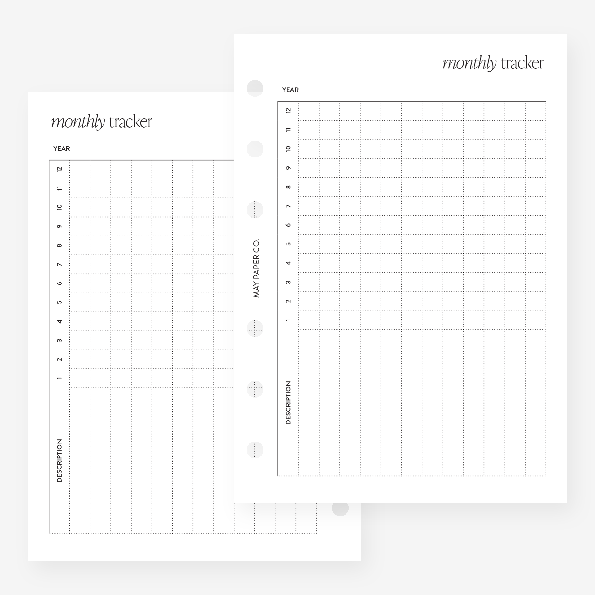 Printable Monthly Tracker | May Paper Co. – MAY PAPER CO.
