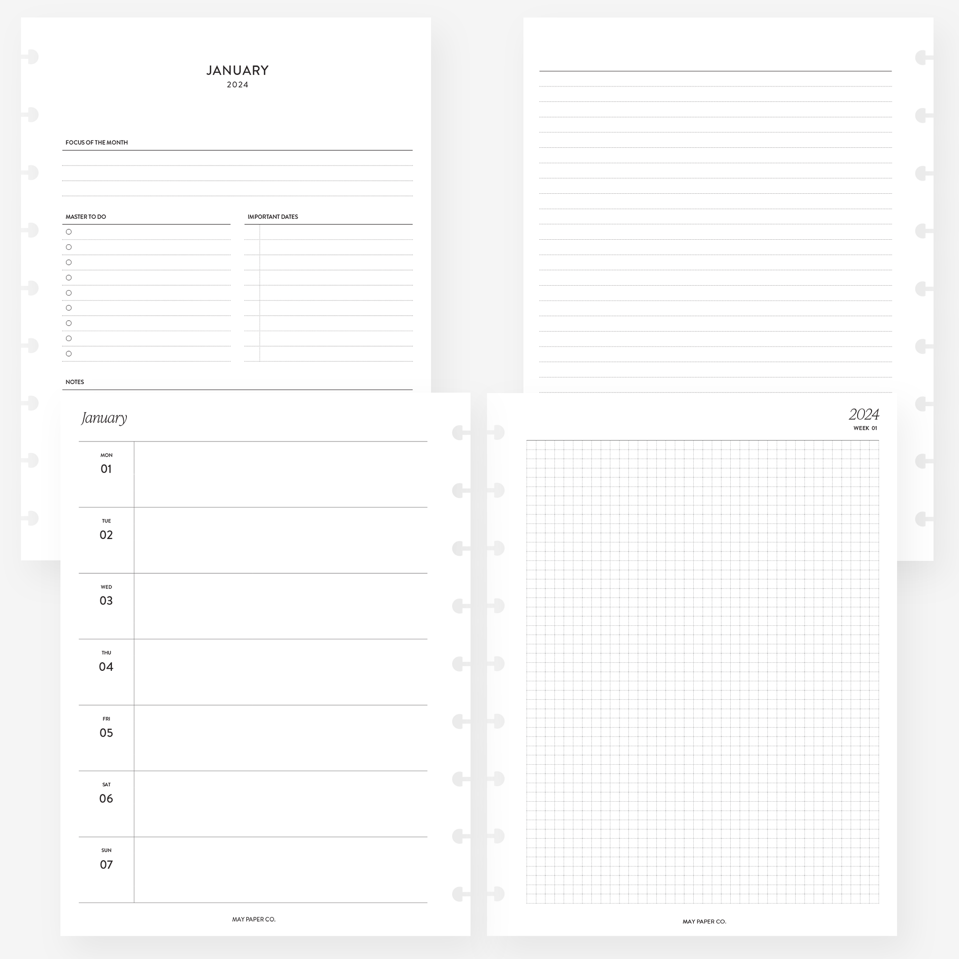PRINTABLE 2024 WEEKLY WO2P with Grid
