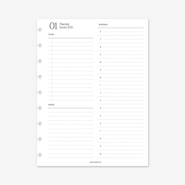 PRINTABLE 2026 DO1P Daily with List Planner Insert