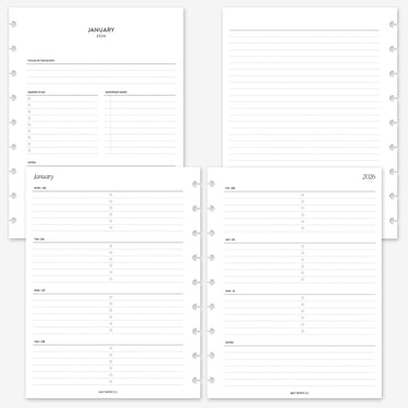 PRINTABLE 2026 WEEKLY WO2P Horizontal Lined with Tasks