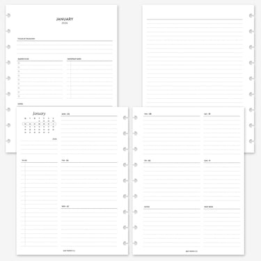 PRINTABLE 2026 WEEKLY WO2P with Running Tasks