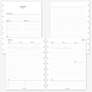 PRINTABLE 2026 WEEKLY WO2P Vertical Lined