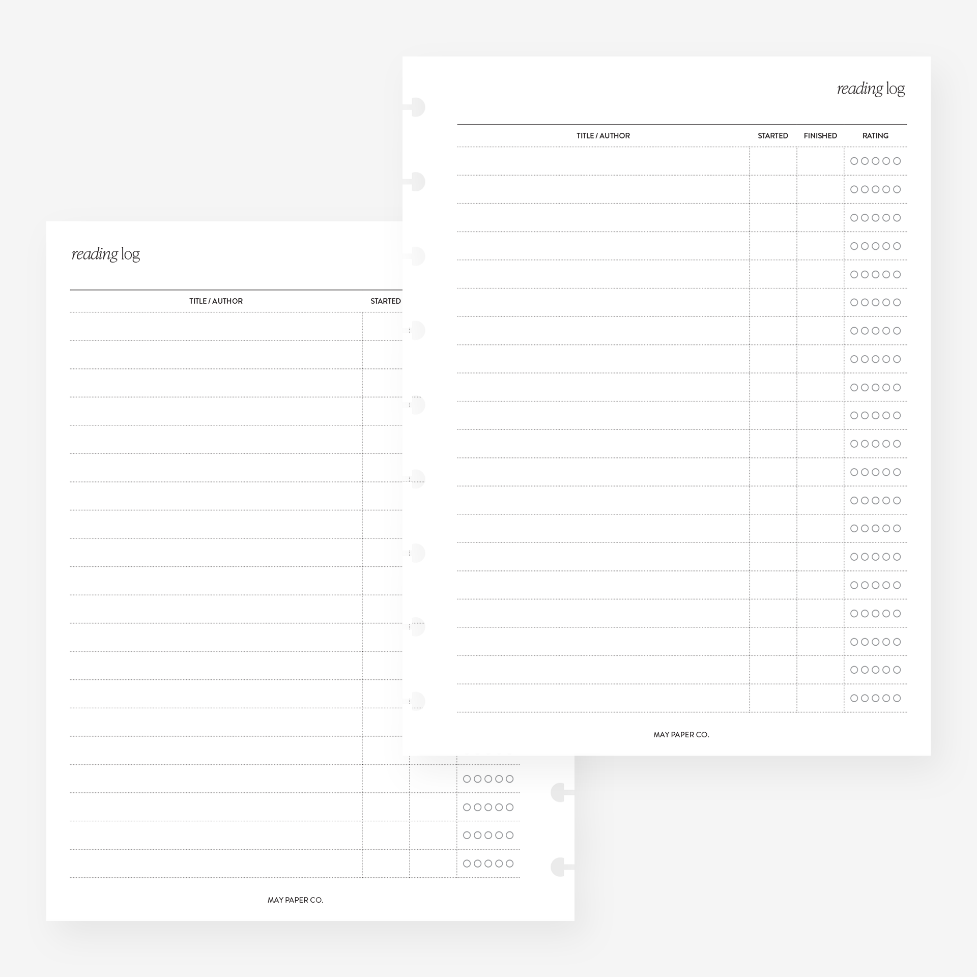 PRINTABLE Reading Log Planner Insert | MAY PAPER CO. | MAY PAPER CO. printable-reading-log-planner-insert-may-paper-co-may-paper-co