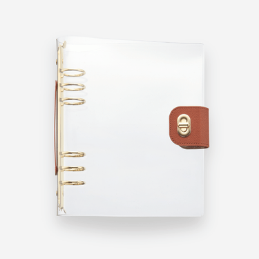 Clear Turnlock Agenda Cover - Brown
