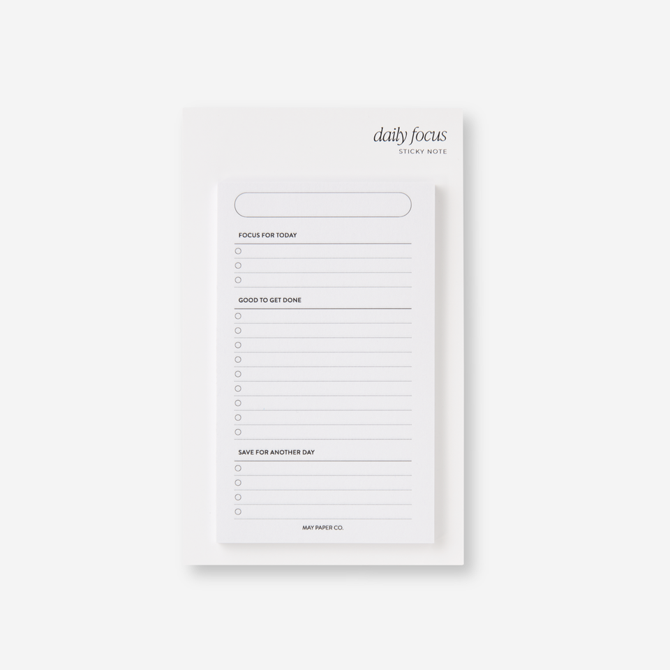 Daily Focus Sticky Note | May Paper Co. – MAY PAPER CO.