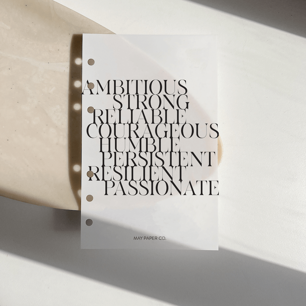 CEO Attributes Milk Vellum Dashboard Overlay MAY PAPER CO.