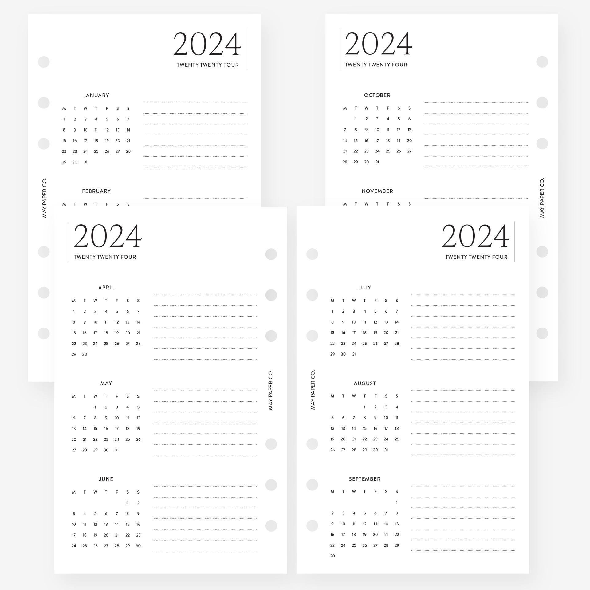 PRINTABLE 2024 Quarterly Overview