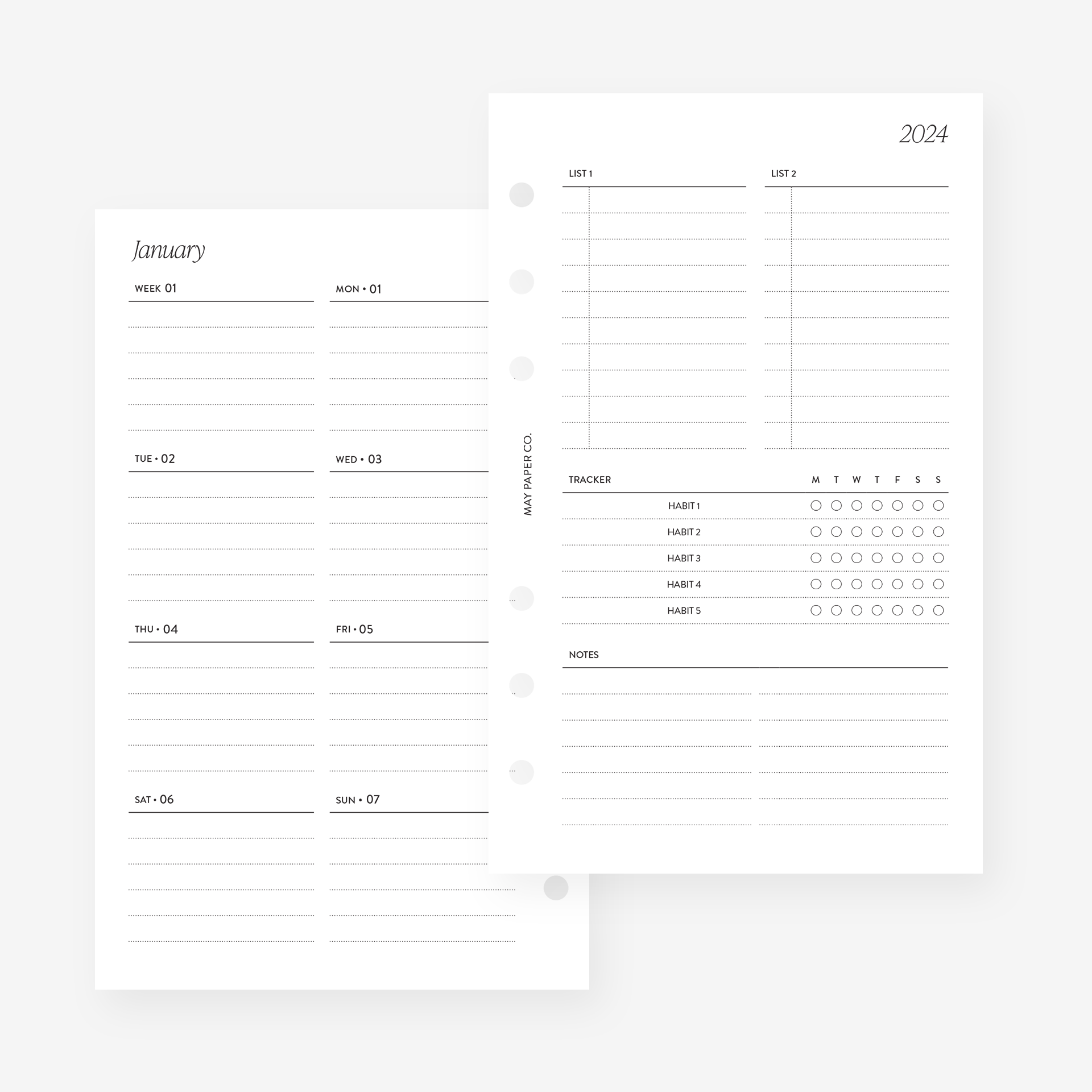 PRINTED WO2P Productivity Edition Pocket Weekly Planner 