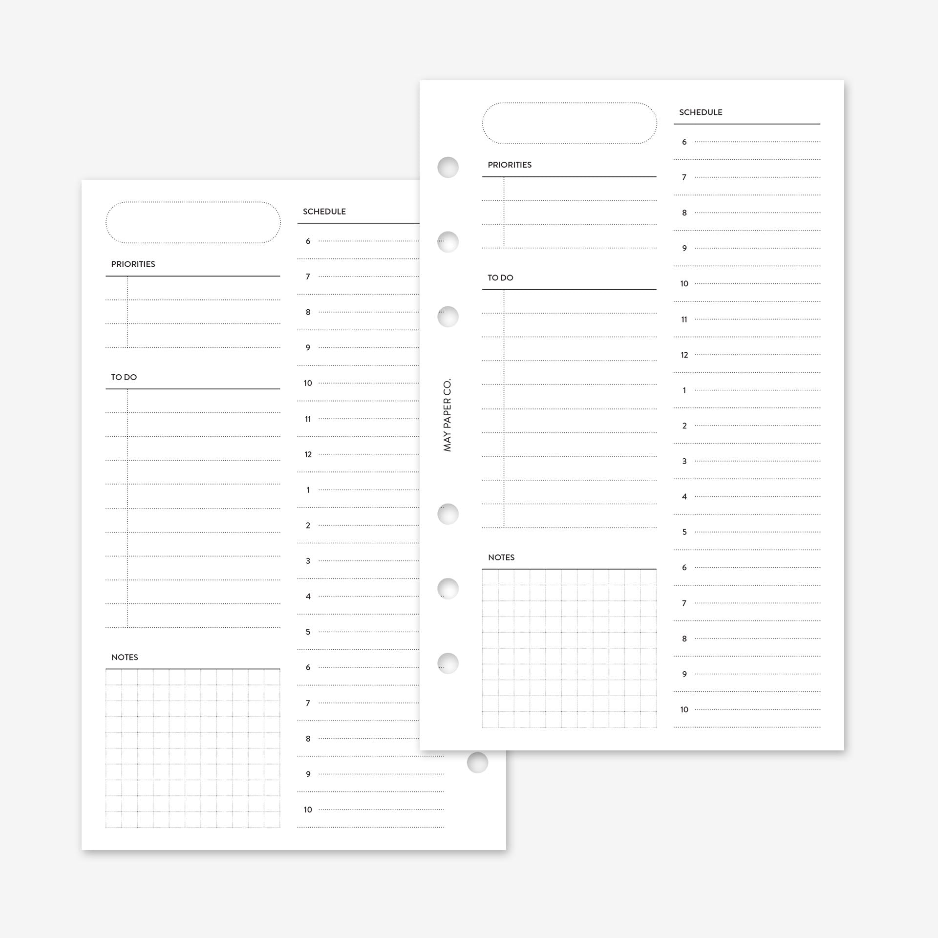 Compact Daily Printable Undated Daily No.04 DO1P | Half Hourly Schedule | May Paper ...
