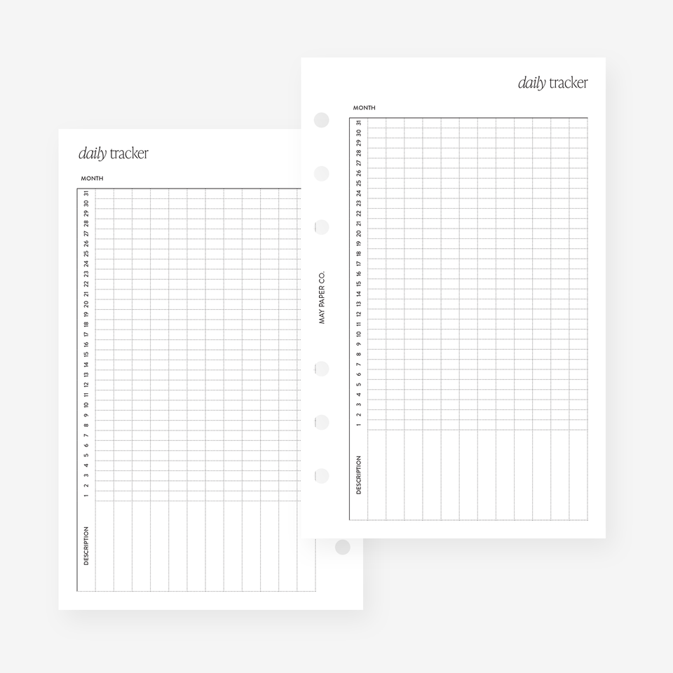 Daily Tracker Planner Insert | May Paper Co. – MAY PAPER CO.