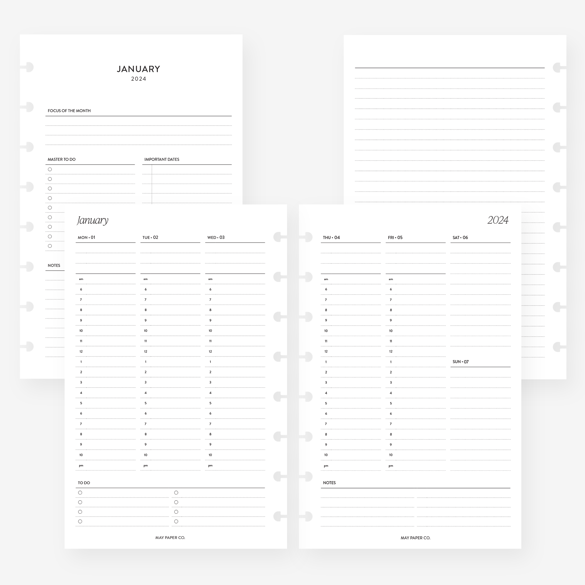PRINTED A5 Week On One Page Planner Inserts | Weekly Overview | Printed  Weekly Planner To Fit Filofax, Kikki K, LV Agenda Planner Inserts