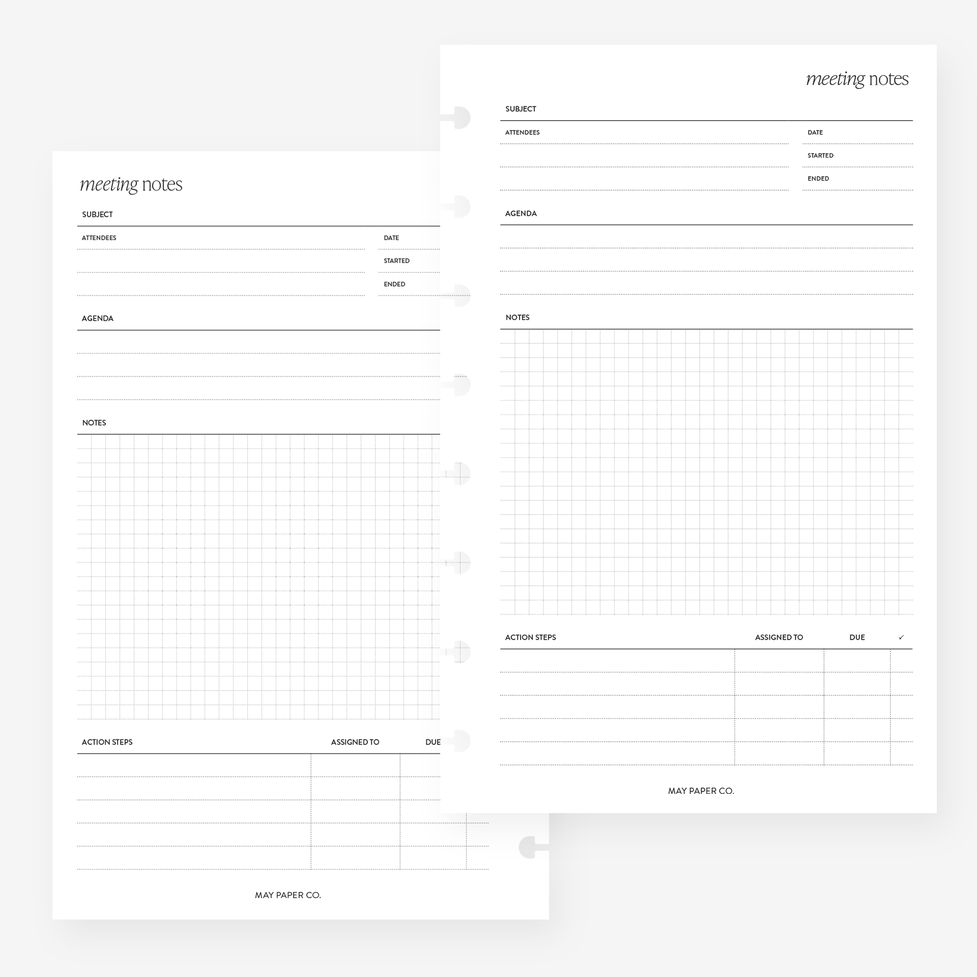 printable-meeting-notes-may-paper-co for Free Printable Meeting Minutes Template PRINTABLE Meeting Notes | MAY PAPER CO. for Free Printable Meeting Minutes Template