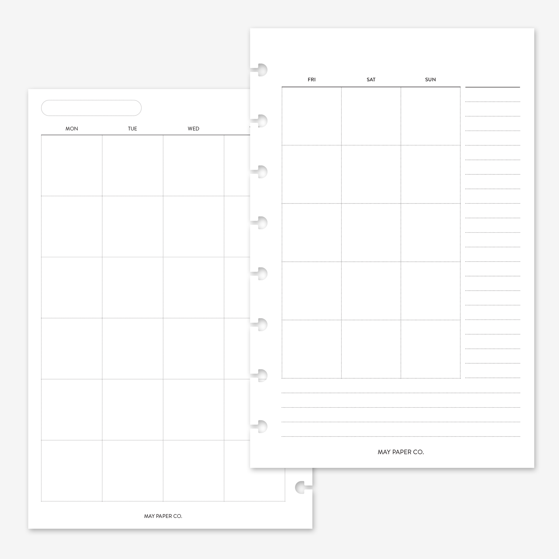 Mothly Notes Printable Undated Monthly No.01 MO2P | Notes | May Paper Co. – MAY ...