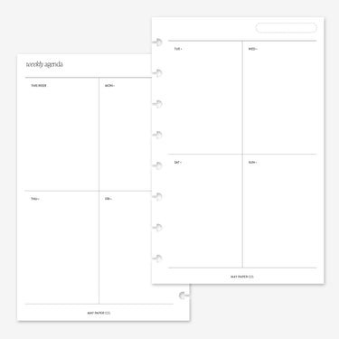 Printable Undated Weekly No.08 WO2P | Vertical Border Blank | May Paper ...