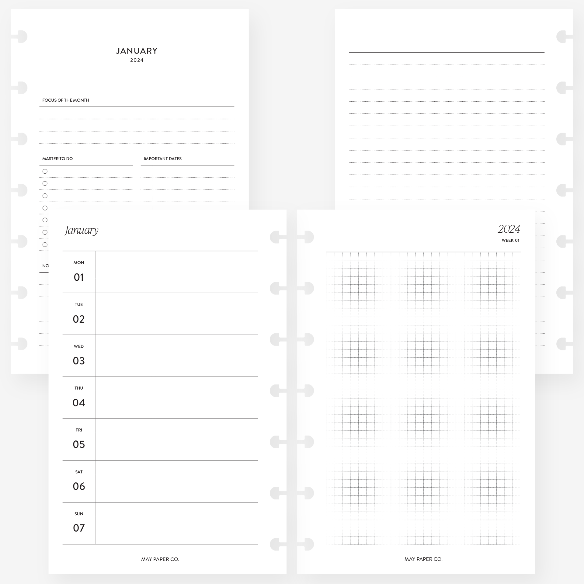 PRINTABLE 2024 WEEKLY WO2P with Grid