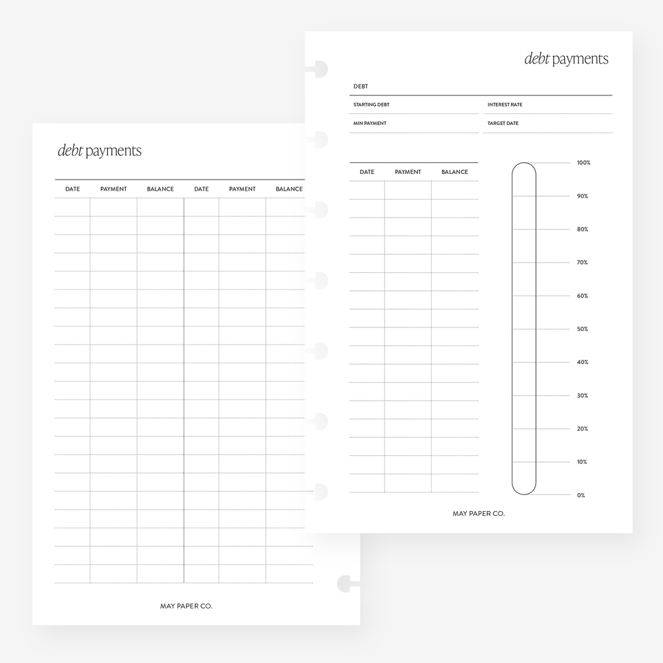 Printable Debt Payments | May Paper Co. – MAY PAPER CO.