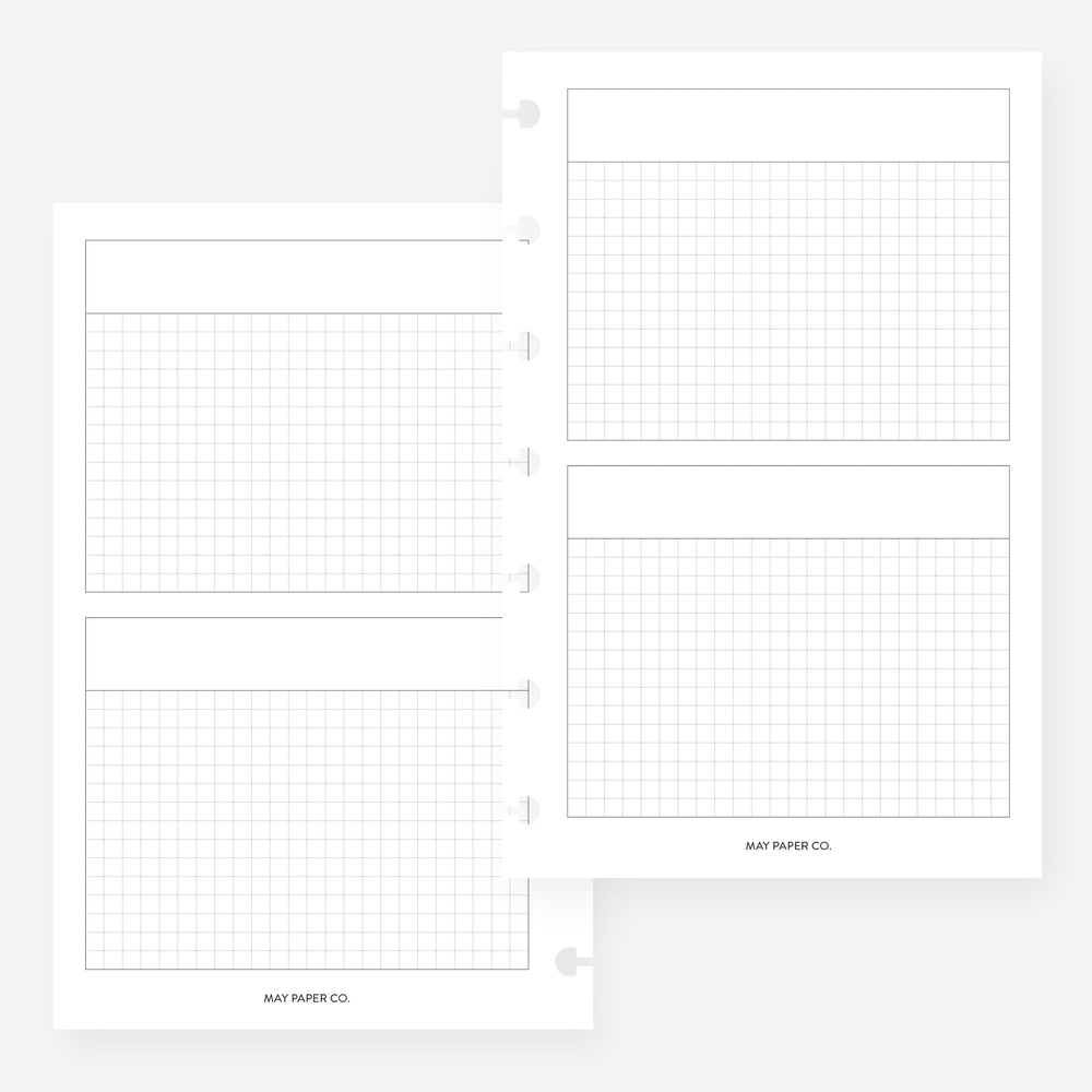 Paper Split In 4 PRINTABLE Grid Horizontal Split | MAY PAPER CO.