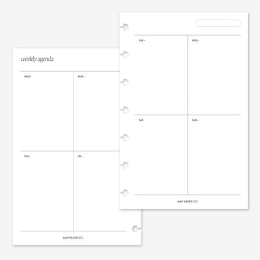 Printable Undated Weekly No.08 WO2P | Vertical Border Blank | May Paper ...