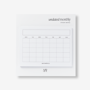 Monthly Undated Sticky Note