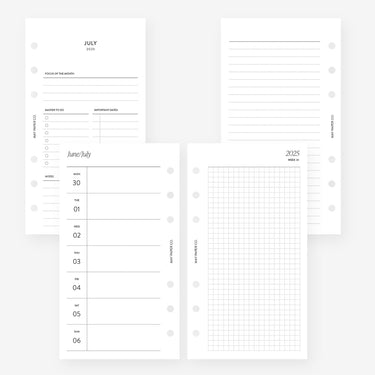 Filofax A5 Week-on-Two-Pages Diary - August 2023 To July 2024, Monday Start, White Paper