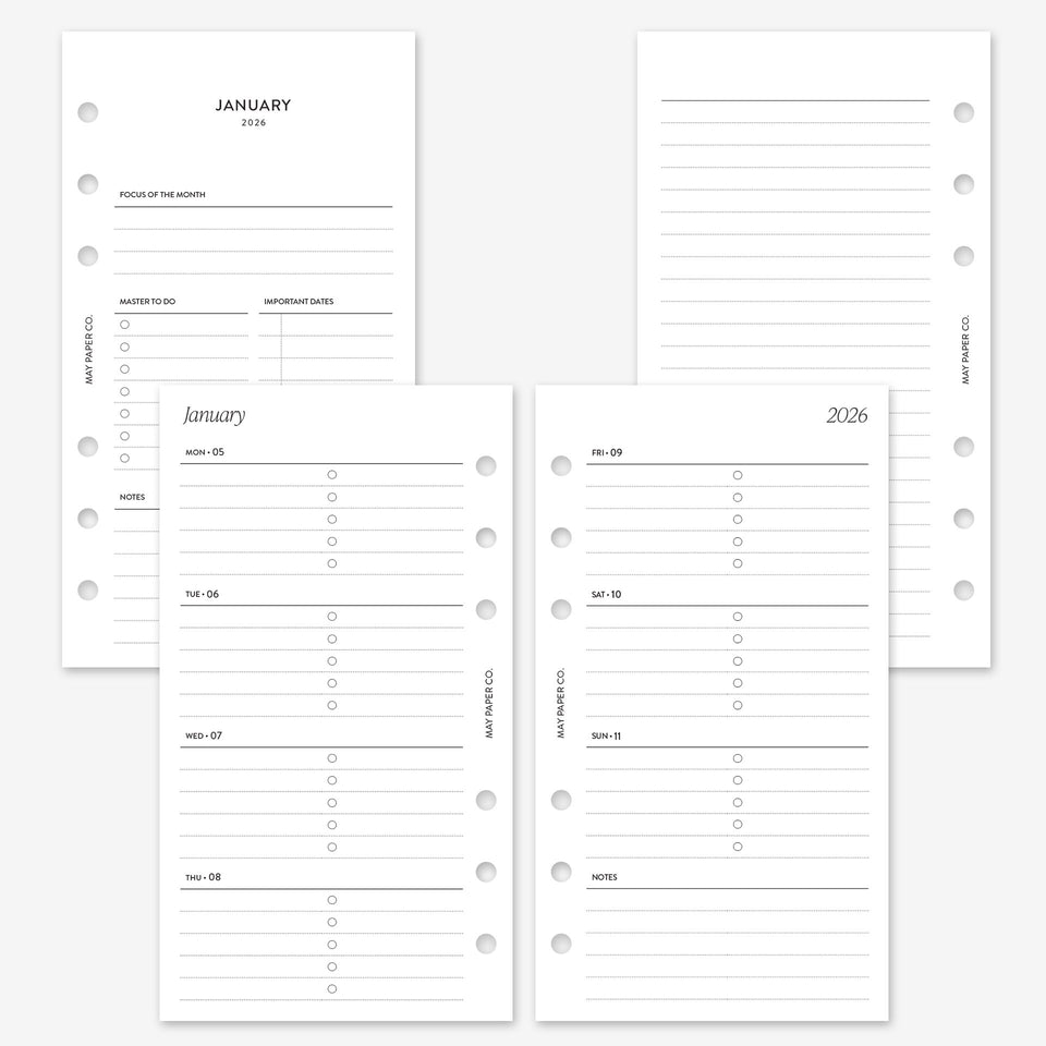 Printable 2026 Weekly WO2P | Horizontal Lined with Tasks | May Paper Co ...