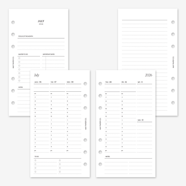 2026/2027 Weekly Planner Insert WO2P | Vertical Hourly | May Paper Co ...