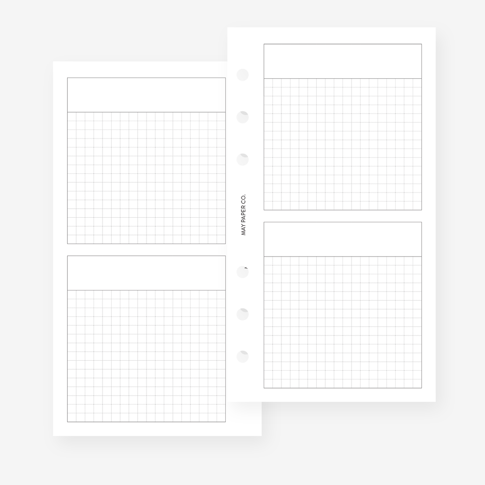 Planner Grid Line Grid Horizontal Split Planner Insert | May Paper Co. – MAY PAPER CO.