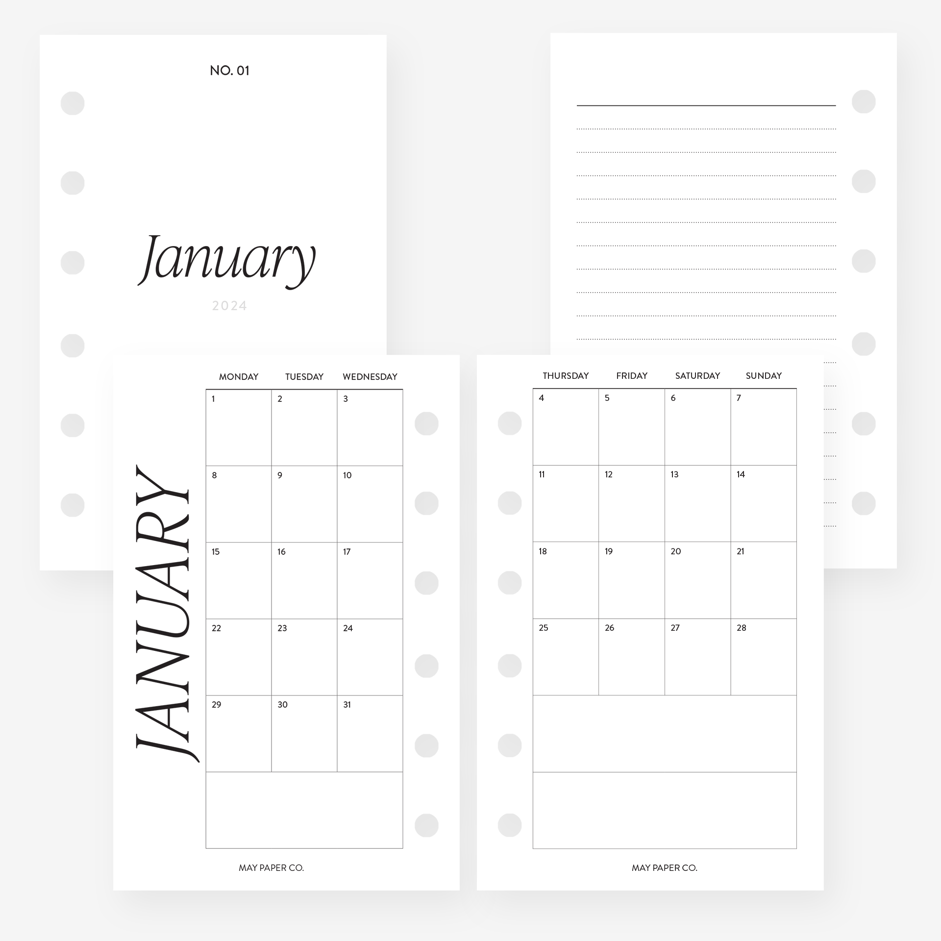 2024 MO2P MONTHLY Planner Insert, MAY PAPER CO.