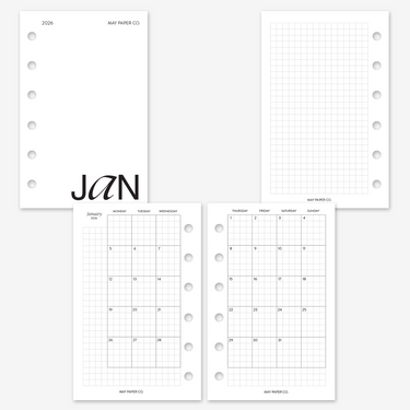 PRINTABLE 2026 MO2P Monthly Month On Two Pages Dated GRID