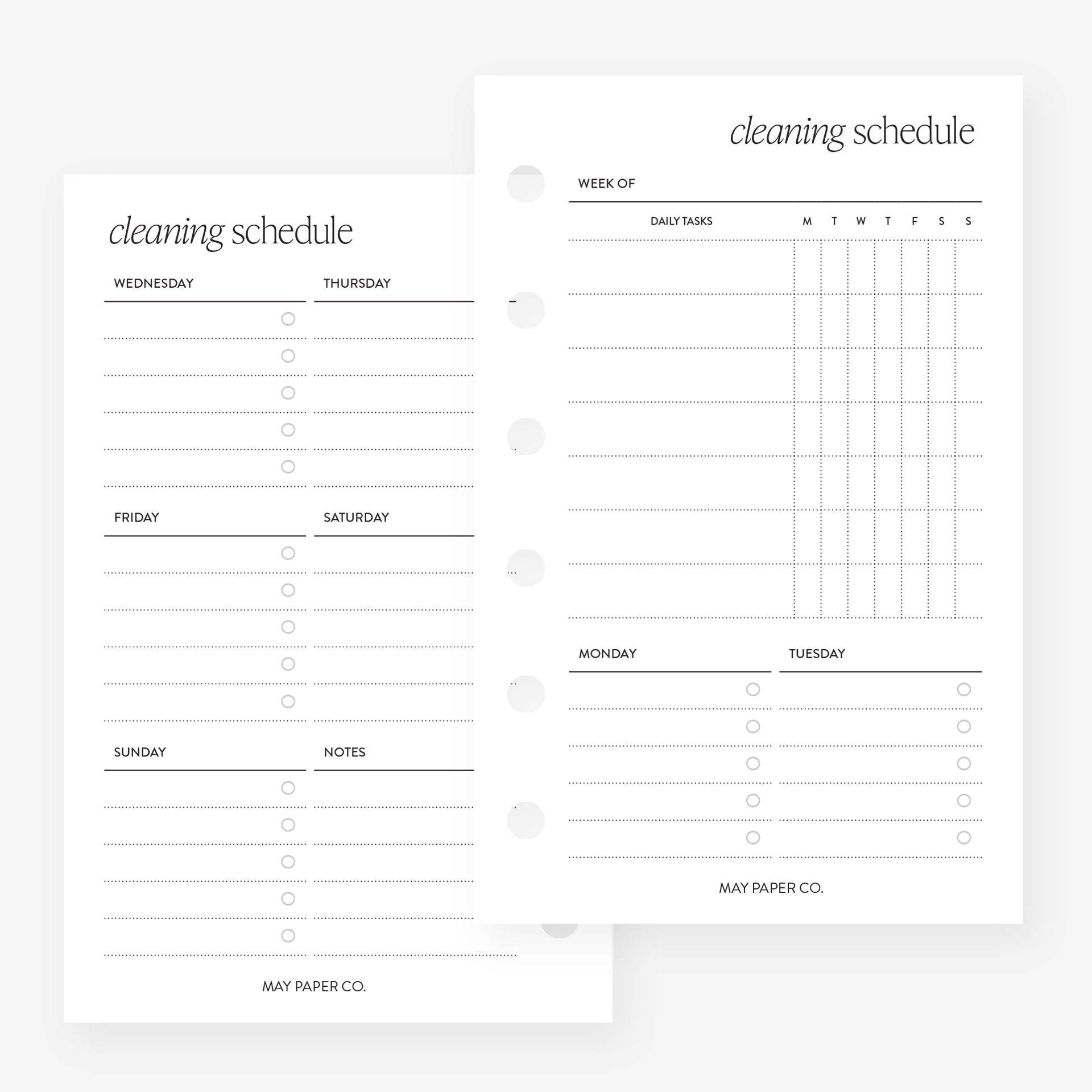 PRINTABLE Cleaning Schedule | MAY PAPER CO. printable-cleaning-schedule-may-paper-co