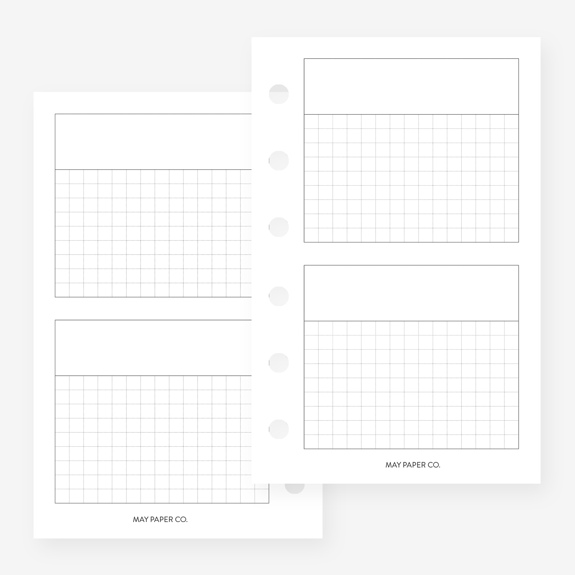 Planner Grid Line Grid Horizontal Split Planner Insert | May Paper Co. – MAY PAPER CO.