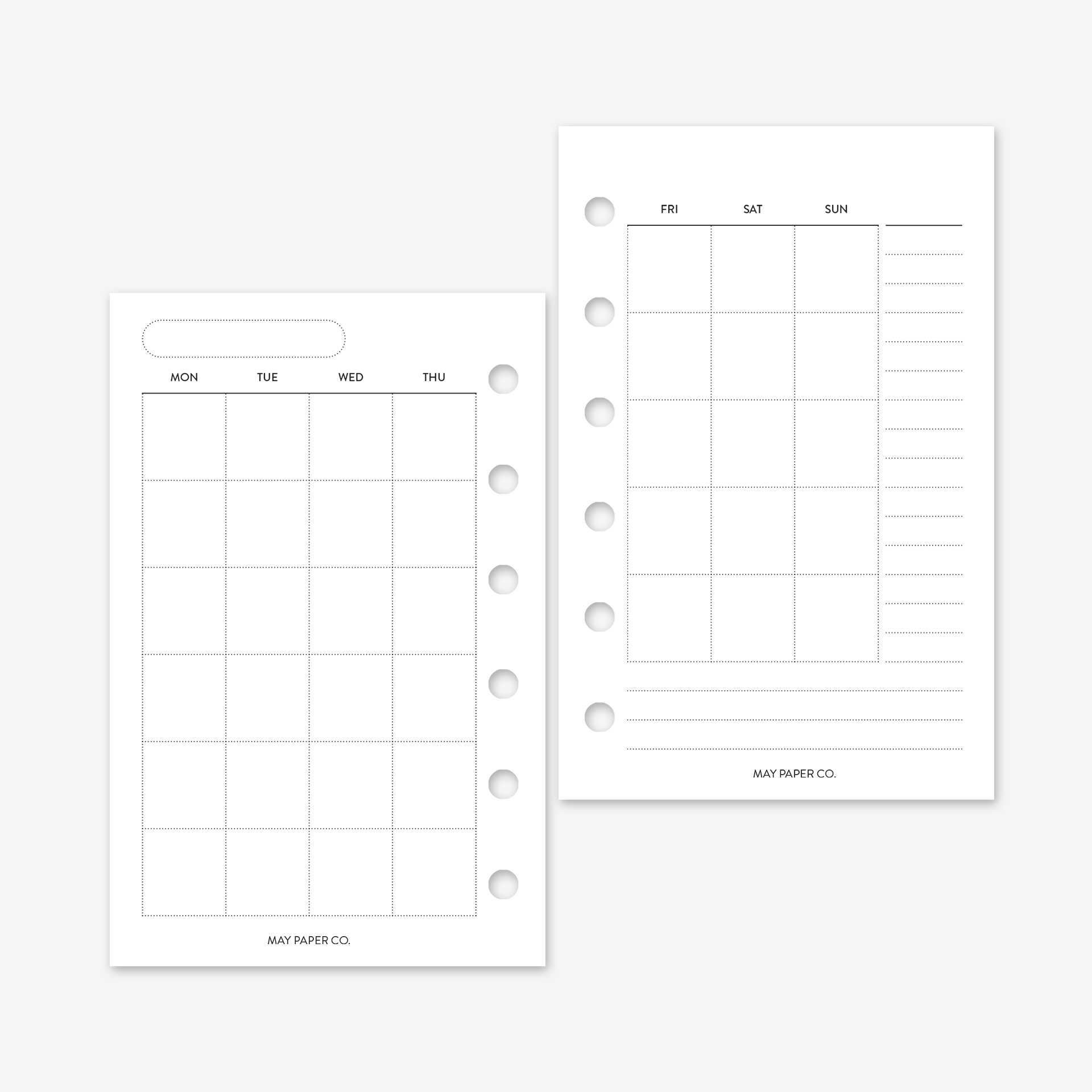 Mothly Notes Printable Undated Monthly No.01 MO2P | Notes | May Paper Co. – MAY ...
